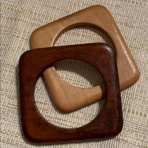 Two wooden bracelets